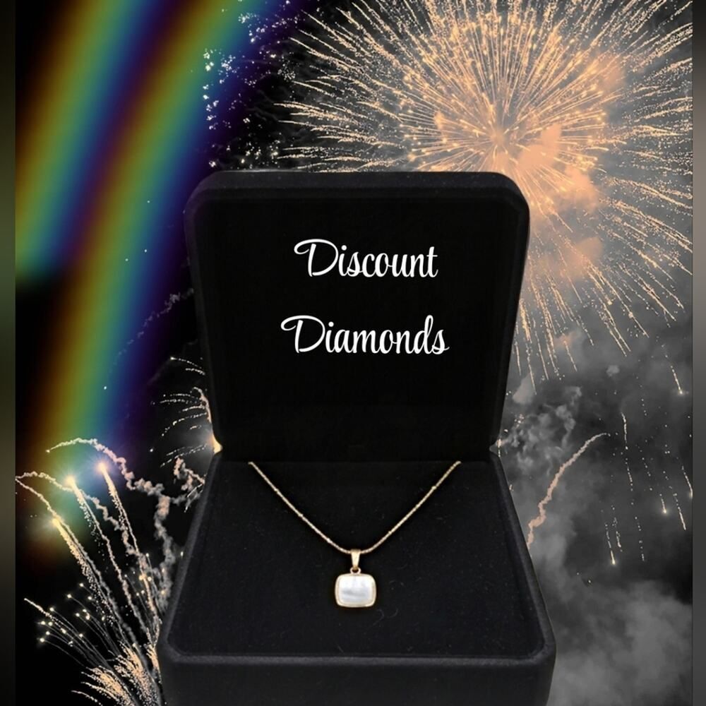 Mother of Pearl Pendant Necklace 18K Yellow Gold on Titanium
